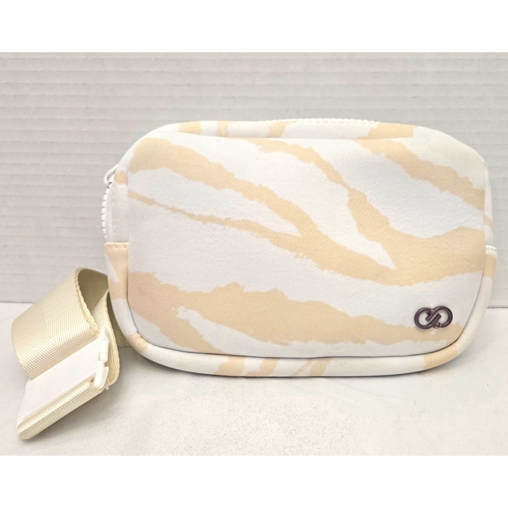 CALIA Carrie Underwood Journey Neoprene Belt Bag Fanny Pack Cream/White Zebra